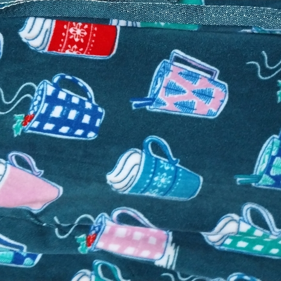 ☕Carole Hochman Velour Fleece Crew Neck PJ Set Sz L"teal" Blue Green Latte Color - Picture 4 of 6